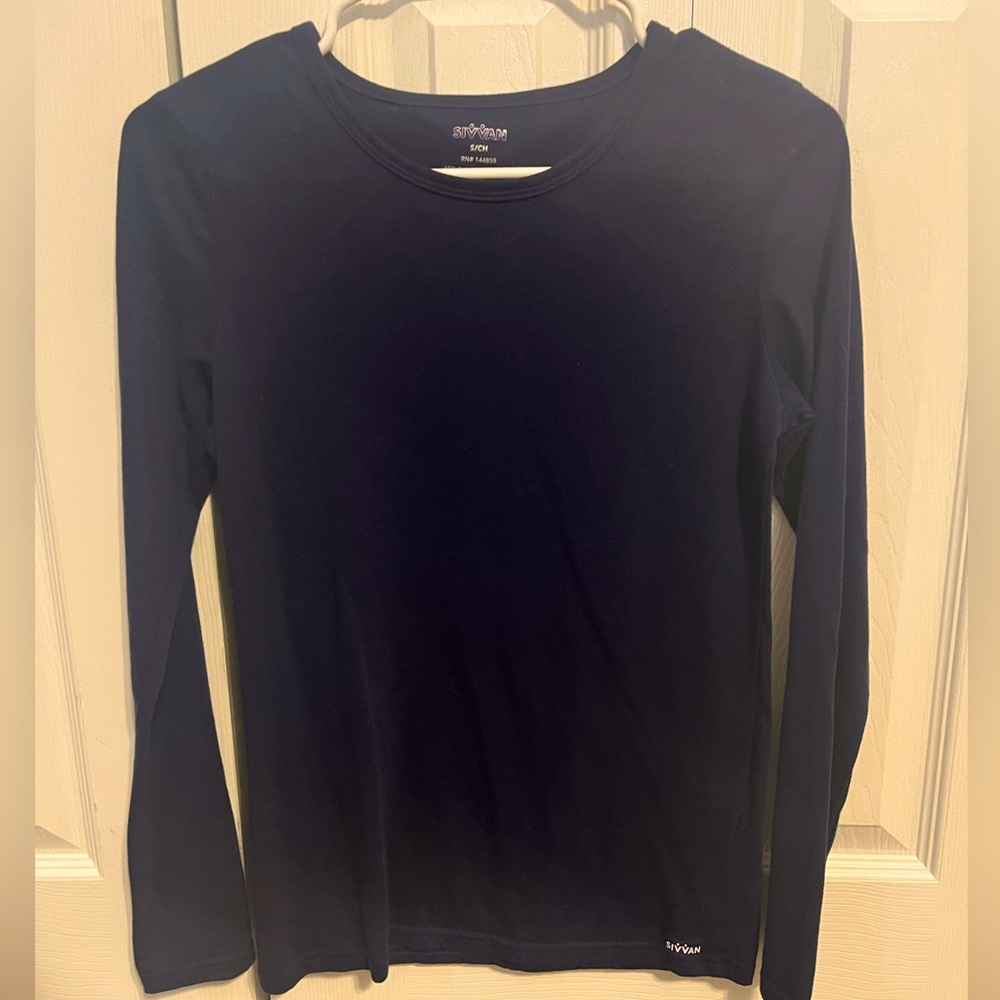 Navy blue scrub long sleeve shirt